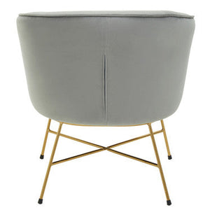 Stockholm Grey Velvet Curved Accent Chair