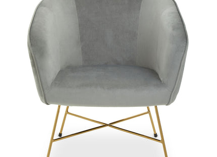 Stockholm Grey Velvet Curved Accent Chair