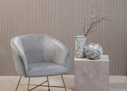 Stockholm Grey Velvet Curved Accent Chair