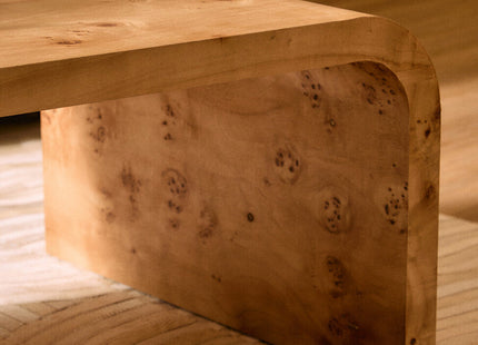 Mota Natural Burl Wood Curved Coffee Table