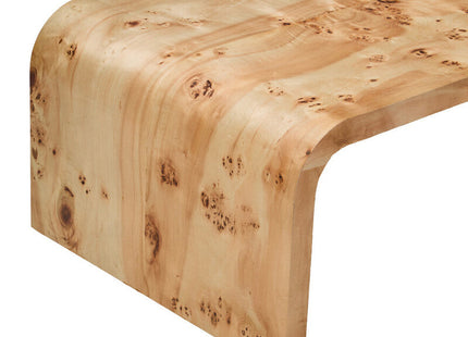 Mota Natural Burl Wood Curved Coffee Table