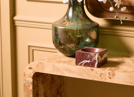 Mota Natural Burl Wood Curved Console Table