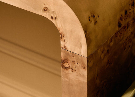 Mota Natural Burl Wood Curved Console Table