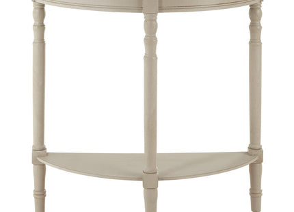 Heritage Grey Putty Wooden Half Moon Console Table