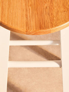 Chester White and Natural Tropical Hevea Wood Kitchen or Bar Stool