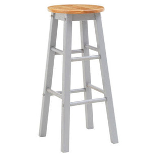 Chester Grey and Natural Tropical Hevea Wood Kitchen or Bar Stool