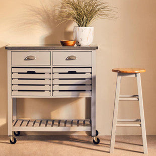 Chester Grey and Natural Tropical Hevea Wood Kitchen or Bar Stool