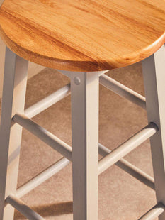 Chester Grey and Natural Tropical Hevea Wood Kitchen or Bar Stool