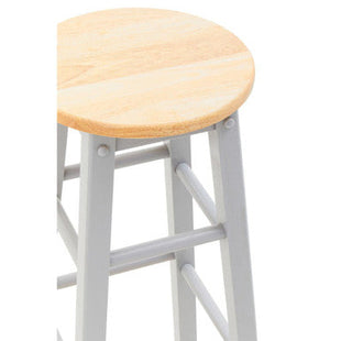 Chester Grey and Natural Tropical Hevea Wood Kitchen or Bar Stool