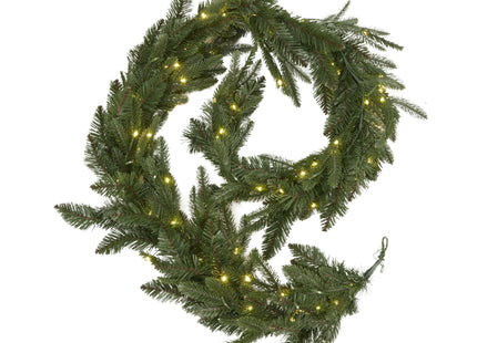 Green Pre-Lit Woodland 200 Led Fir Christmas Garland