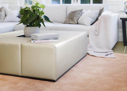 Hush Solid Coral Pink Luxury Rug