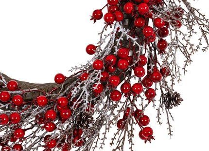 Winter Wreath With Red Berries