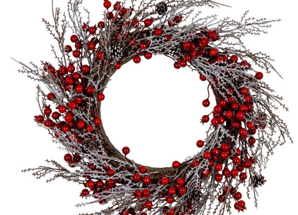 Winter Wreath With Red Berries