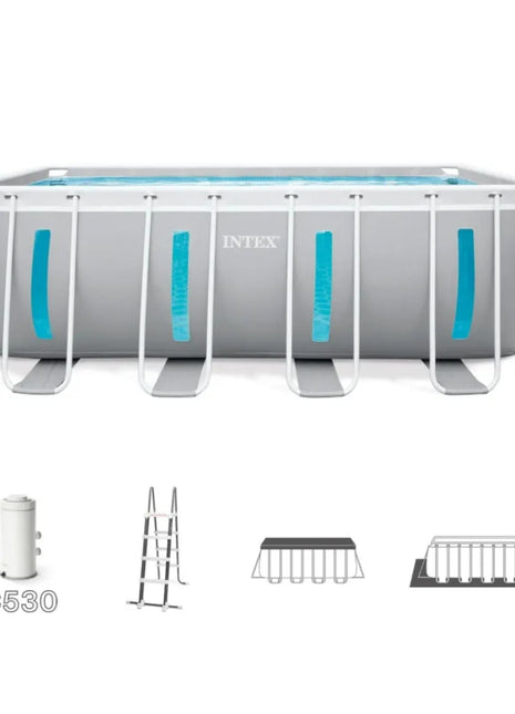 Intex 13ft 1.5" x 6ft 6.75" x 48" Prism Frame™ Pool + Filter Pump and Accessories