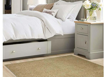 Fiji Latte Beige Washable Solid Shaggy Rug