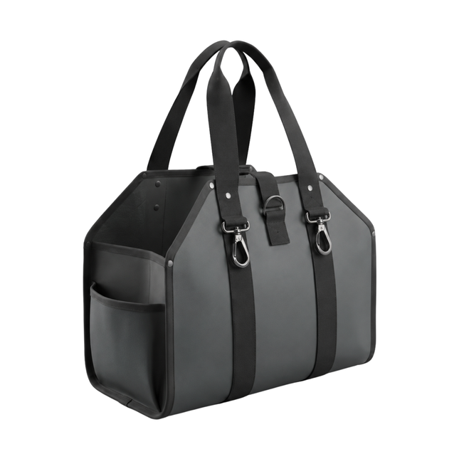 Woodsman Waxed Canvas Log Carrier Tote – Grey