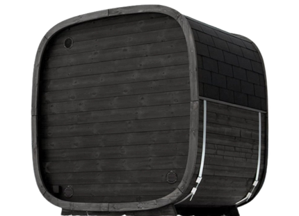 Holl's Onyxia Cube 4 Person Outdoor Sauna – Wooden Front & Back