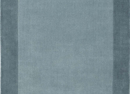 Bordered Duck Egg Blue Wool Rug