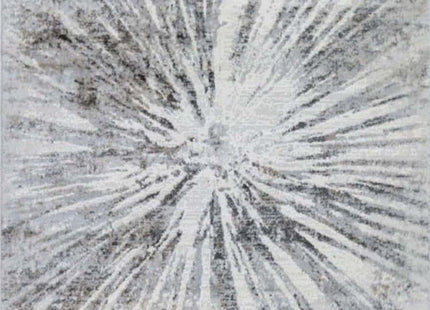 Abstract Burst Grey Rug