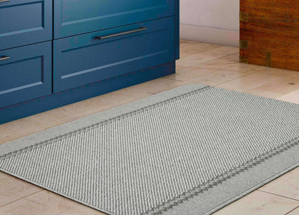Washable Designer Bordered Grey Rug | 116G
