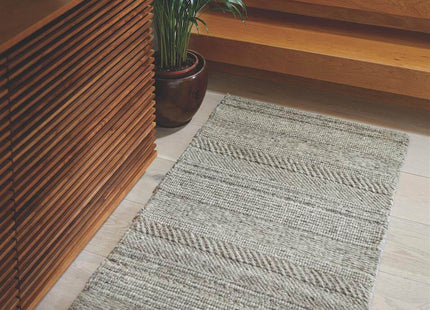 Chunky Natural/Grey Knitted Rug