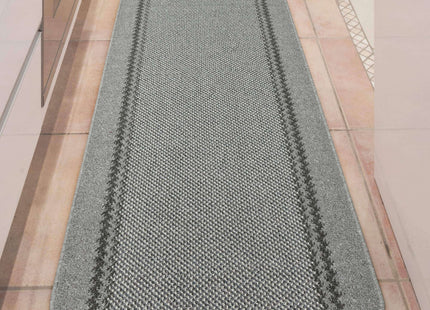 Washable Designer Bordered Grey Rug | 116G
