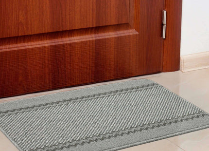 Washable Designer Bordered Grey Rug | 116G