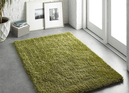 Chicago Olive Green Shaggy Rug