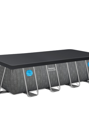 Bestway 16ft x 8ft x 48" Rectangular Steel Pro MAX™ Splashview Above Ground Swimming Pool, Filter Pump & Accessories
