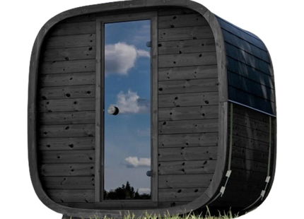 Holl's Onyxia Cube 4 Person Outdoor Sauna – Wooden Front & Back