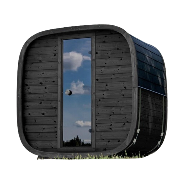 Holl's Onyxia Cube 4 Person Outdoor Sauna – Wooden Front & Back