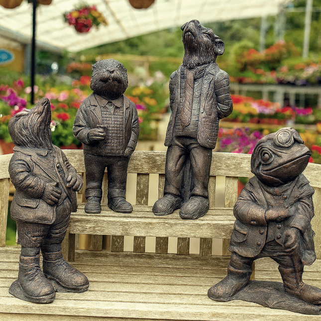 Wind in the Willows Garden Sculpture Set – 4 Piece, 50–67cm, Antique Bronze