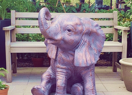 Baby Elephant Garden Sculpture – 120cm, Antique Bronze