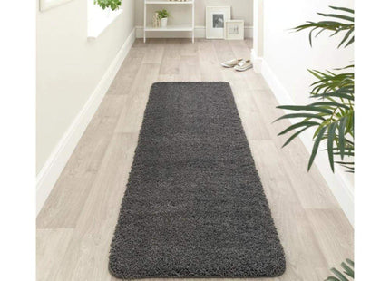 Washable Charcoal Shaggy Rug