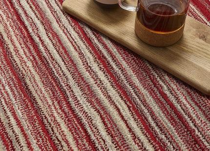 Fine Stripes Red Wool Rug