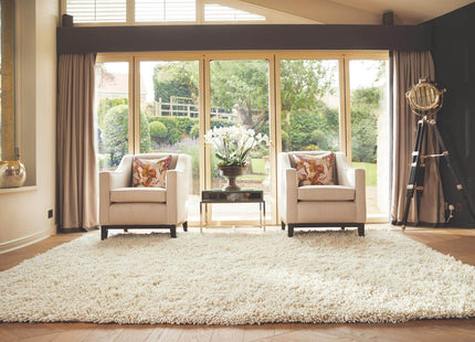 Imperial Ivory Shaggy Pile Wool Rug