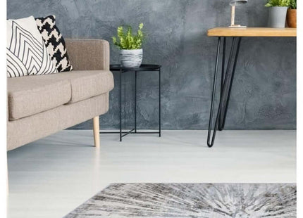 Abstract Burst Grey Rug