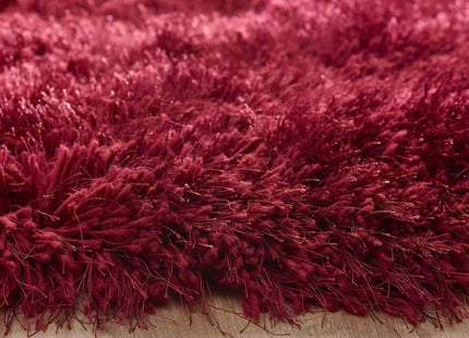 Extravagance Wine Red Shaggy Rug