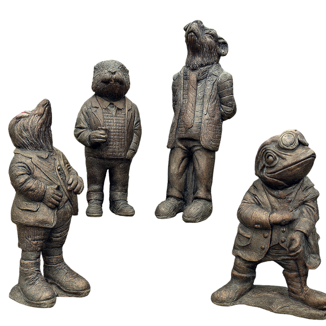 Wind in the Willows Garden Sculpture Set – 4 Piece, 50–67cm, Antique Bronze