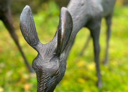 Large Doe Garden Sculpture – 47cm, Antique Bronze