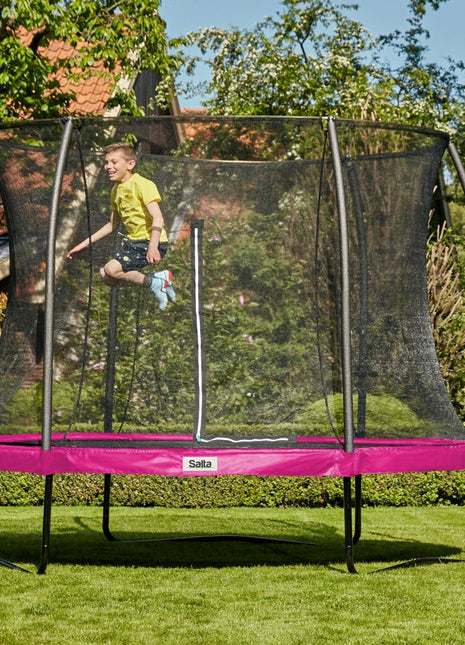 10ft Salta Pink Round Comfort Edition Trampoline with Enclosure