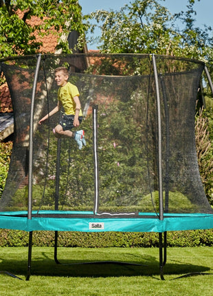12ft Salta Green Round Comfort Edition Trampoline with Enclosure