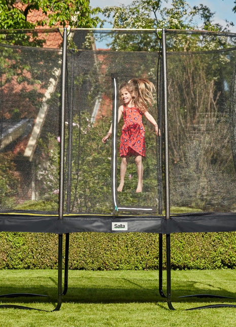 7ft x 5ft Salta Black Rectangular Comfort Edition Trampoline with Enclosure