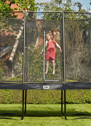 10ft x 7ft Salta Black Rectangular Comfort Edition Trampoline with Enclosure