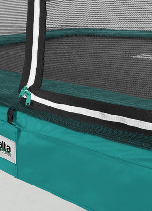12ft x 8ft Salta Green Rectangular Comfort Edition Trampoline with Enclosure