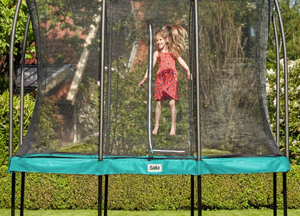 10ft x 7ft Salta Green Rectangular Comfort Edition Trampoline with Enclosure