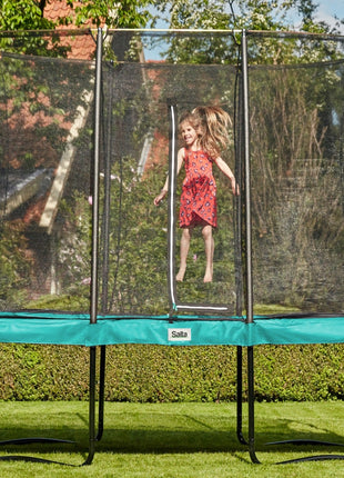 10ft x 7ft Salta Green Rectangular Comfort Edition Trampoline with Enclosure