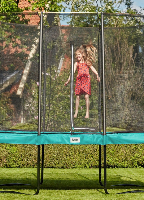 10ft x 7ft Salta Green Rectangular Comfort Edition Trampoline with Enclosure