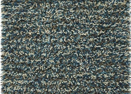 Rocks Blue Shaggy Pile Wool Rug
