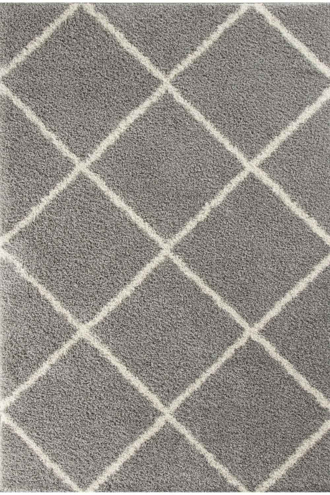 Moroccan Grey Shaggy Rug | 510